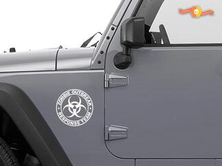 Jeep Rubicon Wrangler Zombie Outbreak Response Team Wrangler Calcomanía #8