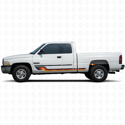 Calcomanía de vinilo con franjas laterales de estilo vintage para Dodge Ram 1500 1994-2001 1