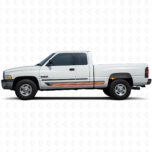 Calcomanía lateral de vinilo con rayas rectas vintage para Ram 1500 1994-2001 1