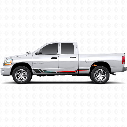 Calcomanía de vinilo de panel lateral con franjas curvas para Dodge Ram 1500 2002-2008 1