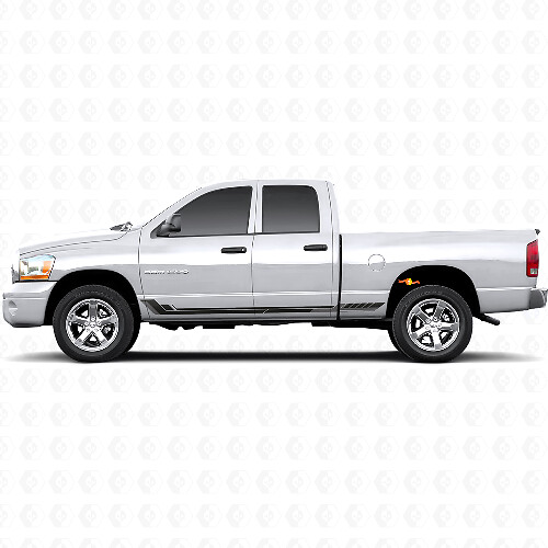 Calcomanía de vinilo con franjas laterales estilo racing para Dodge Ram 1500 2002-2008 1