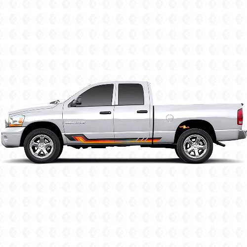 Calcomanía de vinilo con rayas laterales de estilo vintage para Dodge Ram 1500 2002-2008 1