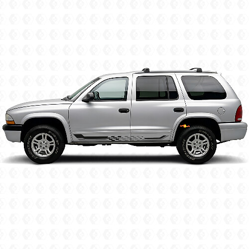 Calcomanía de vinilo con franjas laterales de bandera a cuadros para Dodge Durango 1998-2003 1