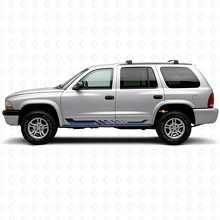 Calcomanía de vinilo con franjas laterales de bandera a cuadros para Dodge Durango 1998-2003 2