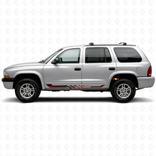 Calcomanía de vinilo con franjas laterales de bandera a cuadros para Dodge Durango 1998-2003 3