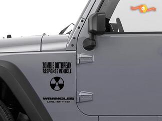 Jeep Rubicon Wrangler Zombie Outbreak Response Team Wrangler Kit de calcomanías #9