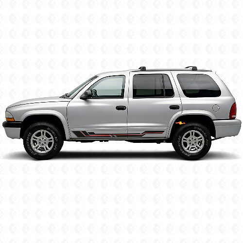 Calcomanía de vinilo para paneles de batea con franjas curvas para Dodge Durango 1998-2003 1