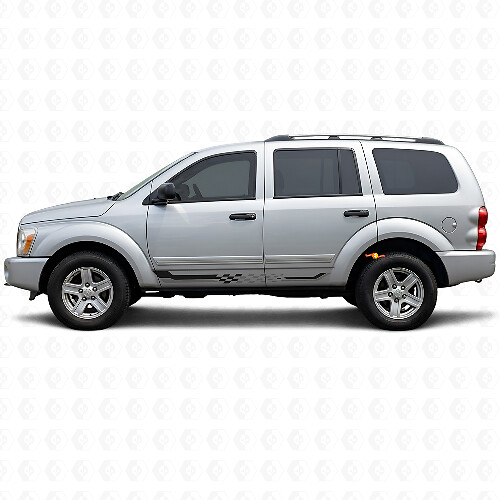 Calcomanía de Vinilo con Rayas Laterales de Bandera a Cuadros para Dodge Durango 2004-2009 1