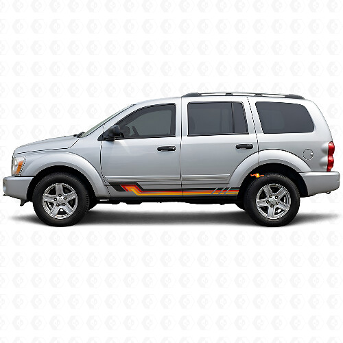 Calcomanía de vinilo de rayas laterales estilo vintage para Dodge Durango 2004-2009 1