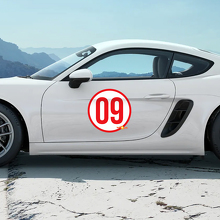 Kit de adhesivos de vinilo con número lateral de puerta de diseño Heritage para Porsche 718 Cayman 3