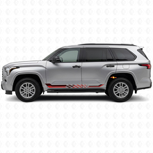Calcomanía de vinilo con franjas laterales de bandera a cuadros para Toyota Sequoia 2022+ 3