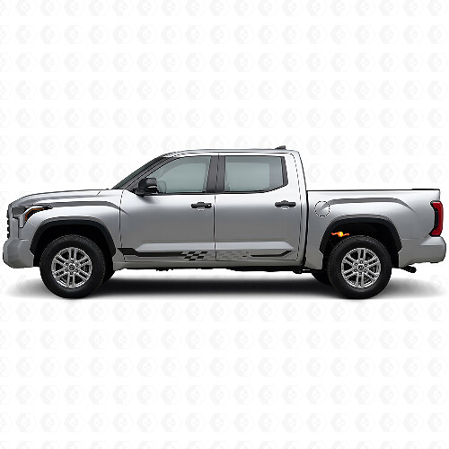 Calcomanía de vinilo con franjas laterales de bandera a cuadros para Toyota Tundra 2022+