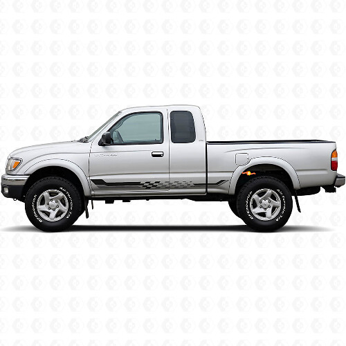 Calcomanía de vinilo con franjas laterales a cuadros para Toyota Tacoma 1995-2004