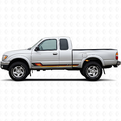 Vinilo adhesivo de franjas laterales estilo vintage para Toyota Tacoma 1995-2004_1