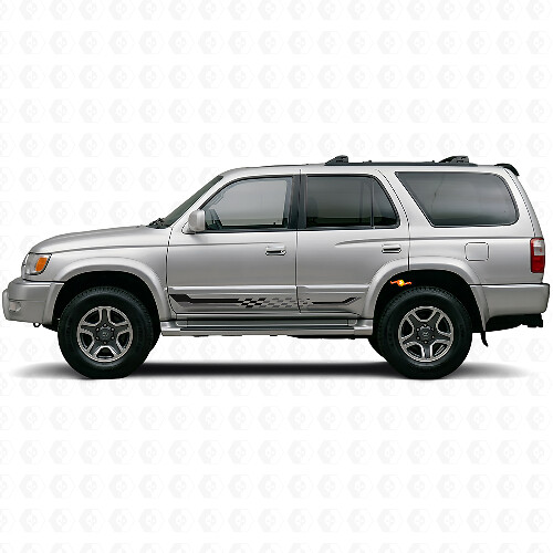 Calcomanía de vinilo con franjas laterales de bandera a cuadros para Toyota 4Runner 1995-2002