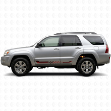 Calcomanía de vinilo con rayas laterales de bandera a cuadros para Toyota 4Runner 2002-2009_3