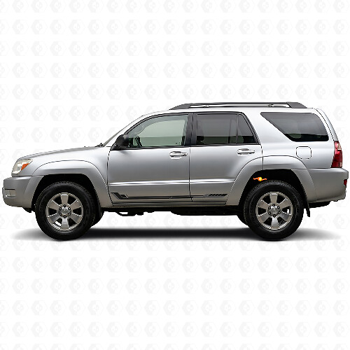 Calcomanía de vinilo con rayas laterales estilo racing para Toyota 4Runner 2002-2009_1
