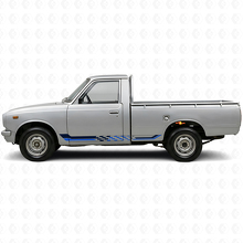 Calcomanía de vinilo con rayas laterales de bandera a cuadros para Toyota Hilux 1968-1972_2