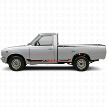 Calcomanía de vinilo con rayas laterales de bandera a cuadros para Toyota Hilux 1968-1972_3