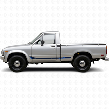 Calcomanía de vinilo con franjas laterales estilo racing para Toyota Hilux 1978-1983_2