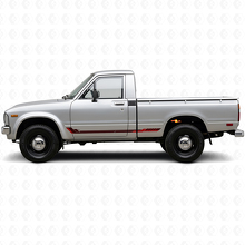 Calcomanía de vinilo con franjas laterales estilo racing para Toyota Hilux 1978-1983_3