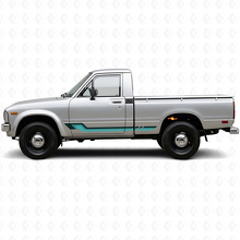 Calcomanía de vinilo con rayas laterales estilo vintage para Toyota Hilux 1978-1983_2
