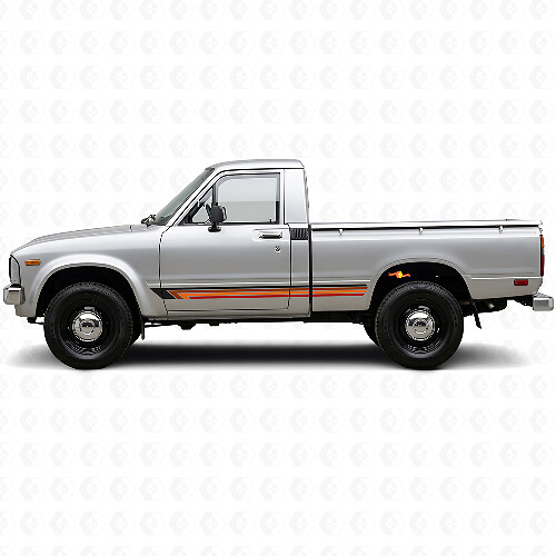 Calcomanía lateral de vinilo con rayas rectas vintage para Toyota Hilux 1978-1983_1