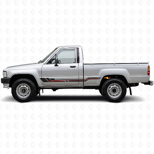Calcomanía de vinilo para panel de falda con franjas curvas para Toyota Hilux 1983-1988