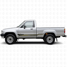 Calcomanía de vinilo para panel de falda con franjas curvas para Toyota Hilux 1983-1988_2