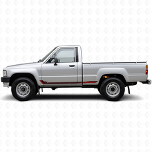 Calcomanía de vinilo con franjas laterales estilo racing para Toyota Hilux 1983-1988_3