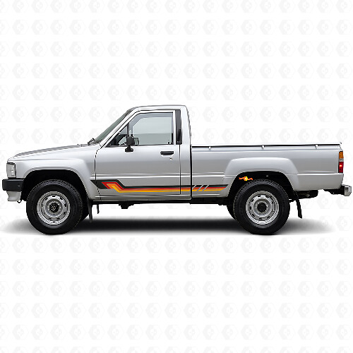 Calcomanía de vinilo con franjas laterales de estilo vintage para Toyota Hilux 1983-1988_1