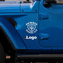 Calcomanía de Vinilo Logotipo del Equipo de Respuesta a Brotes Zombi para Jeep Wrangler Rubicon_2