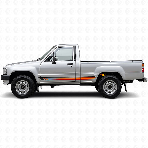 Vinilos Laterales de Rayas Rectas Vintage para Toyota Hilux 1983-1988_1