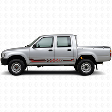 Calcomanía de vinilo con franjas laterales de bandera a cuadros para Toyota Hilux 1988-1997_3