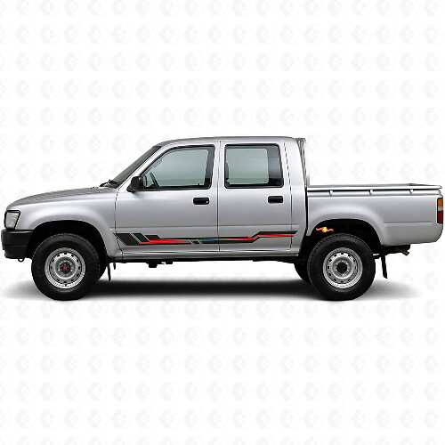 Calcomanía de vinilo para paneles laterales con franjas curvas para Toyota Hilux 1988-1997_1
