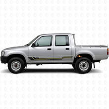 Calcomanía de vinilo para paneles laterales con franjas curvas para Toyota Hilux 1988-1997_2