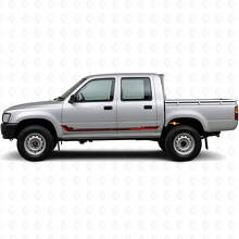 Calcomanía de vinilo con rayas laterales estilo racing para Toyota Hilux 1988-1997_3