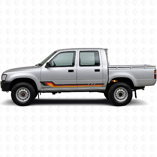 Calcomanía de vinilo con franjas laterales estilo vintage para Toyota Hilux 1988-1997_1