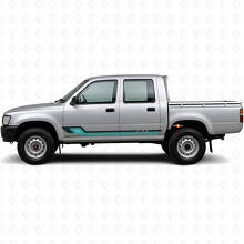 Calcomanía de vinilo con franjas laterales estilo vintage para Toyota Hilux 1988-1997_2