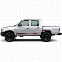 Calcomanía de vinilo de franjas laterales a cuadros para Toyota Hilux 1997-2004_3