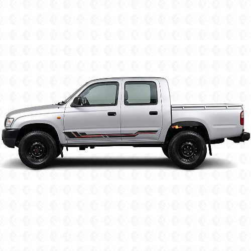 Calcomanía de vinilo para paneles laterales con franjas curvas para Toyota Hilux 1997-2004_1