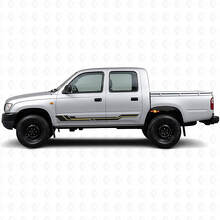 Calcomanía de vinilo para paneles laterales con franjas curvas para Toyota Hilux 1997-2004_2