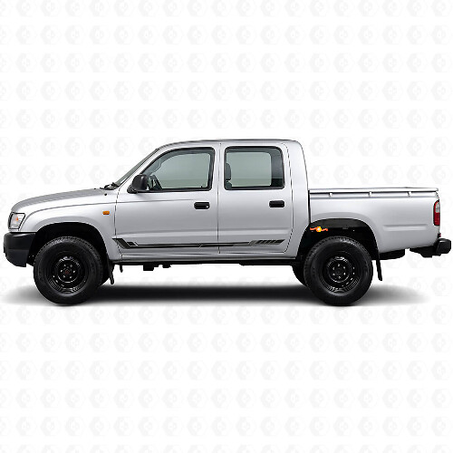 Calcomanía de vinilo con franjas laterales estilo racing para Toyota Hilux 1997-2004