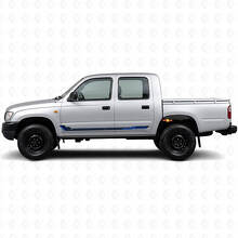 Calcomanía de vinilo con franjas laterales estilo racing para Toyota Hilux 1997-2004_2