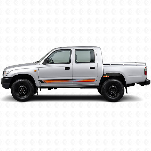 Calcomanía lateral de vinilo con rayas rectas vintage para Toyota Hilux 1997-2004_1