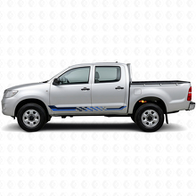 Calcomanía de Vinilo con Rayas Laterales de Bandera a Cuadros para Toyota Hilux 2004-2015_2