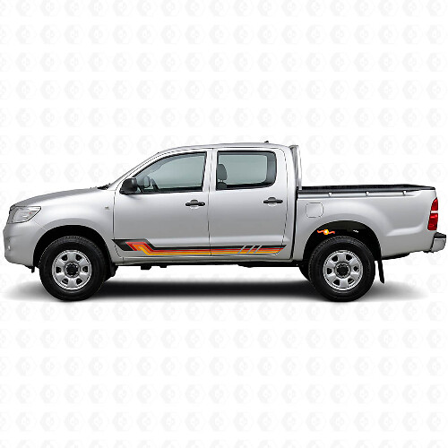 Calcomanía de vinilo con franjas laterales estilo vintage para Toyota Hilux 2004-2015_1