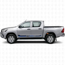 Vinilo Adhesivo de Franjas Laterales a Cuadros para Toyota Hilux 2015+_2
