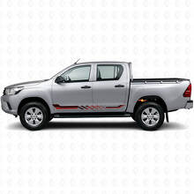 Vinilo Adhesivo de Franjas Laterales a Cuadros para Toyota Hilux 2015+_3
