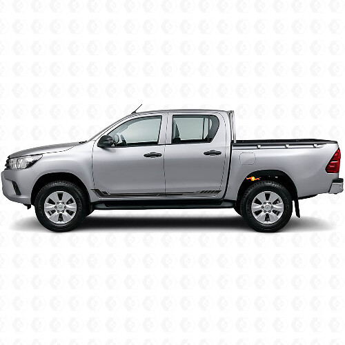 Calcomanía de vinilo con rayas laterales estilo racing para Toyota Hilux 2015+_1